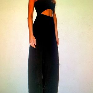 Norma Kamali Strapless Cutout Jumpsuit